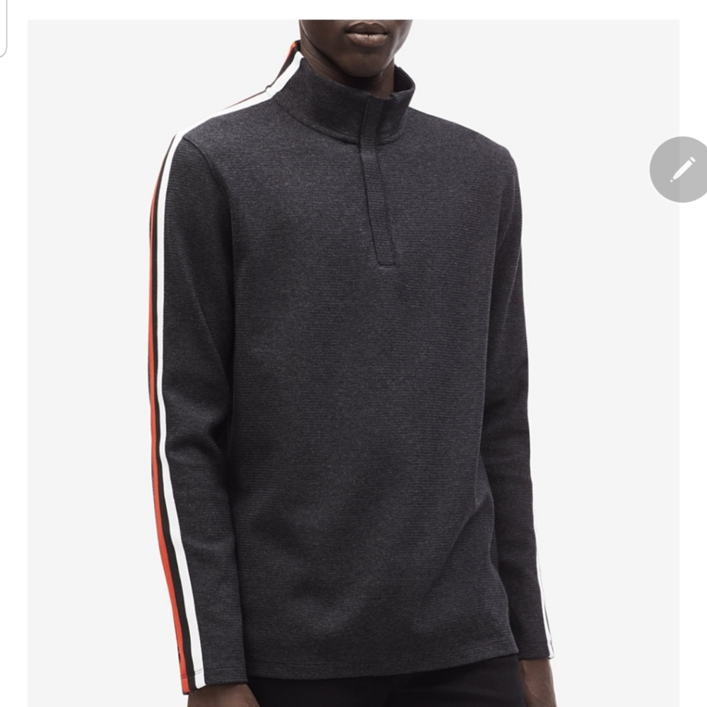 Calvin Kleins Men striped ribbed pullover